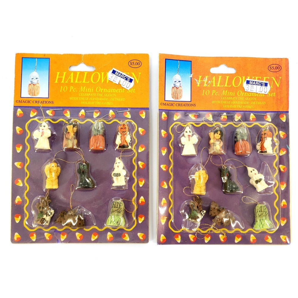 Magic Creations Halloween Mini Ornament Set Lot Of 2 New